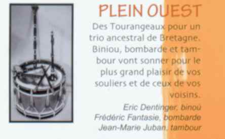 présentation de Pleinouest sur le prospectus de la Fest Yves Gouel Erwan 2003